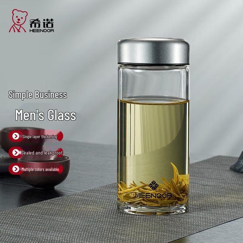 Heenoor Men s Portable Borosilicate Glass Tea Cup with Infuser