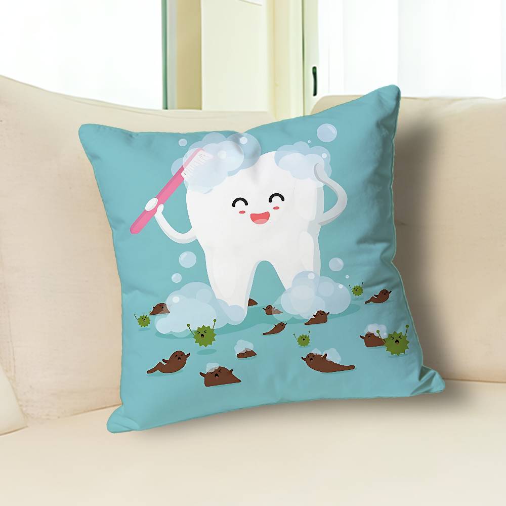 Dental Protect Tooth Cartoon Anime Celebrity Merchandise All-Match Printed Pillow Case Sofa Car Office Room Decoration Protector