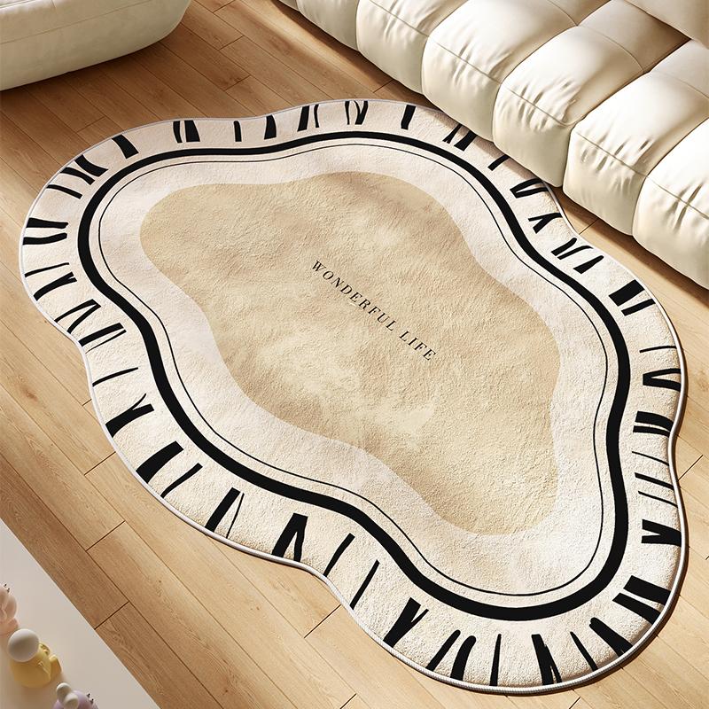 Onregelmatig Groen Slaapkamer Decor Tapijt Crème Stijl Tapijten voor Woonkamer Zacht Pluizig Nachtkastje Vormig Kleed Huis Antislip Vloermat 100x160cm
