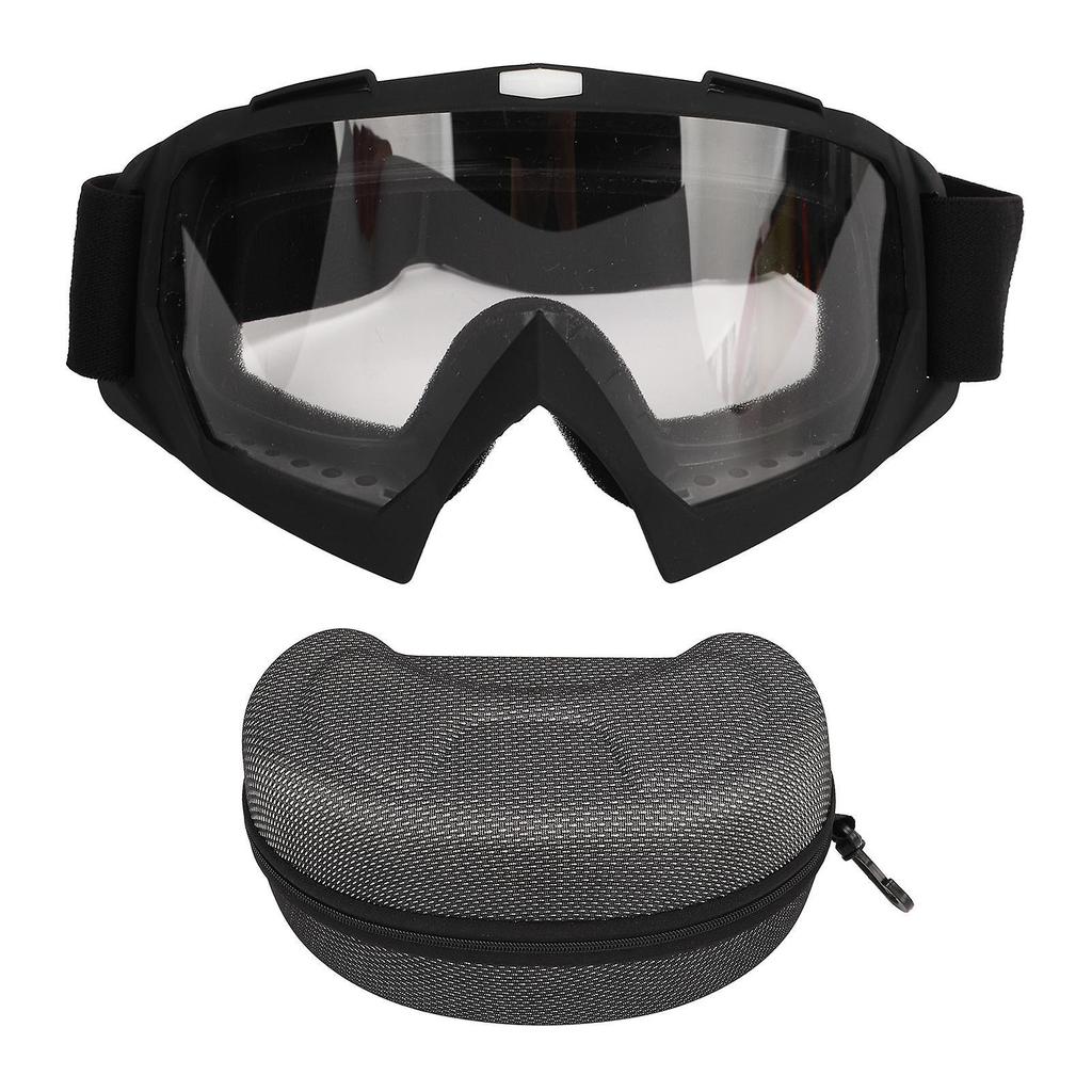Motorcycle Goggles Sports Cycling Motorcycle Windproof Goggles Bike Off Road Dustproof Glasses Matte Black Frame Transparent Lens