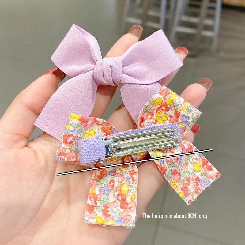 Children's Floral Bow Hairpin - Cute, Damage-Free Korean Clip Accessory