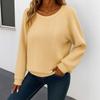 2025 New Women's Casual Round Neck Long Sleeve Pullover Loose Solid Color Multicolor  Sweater