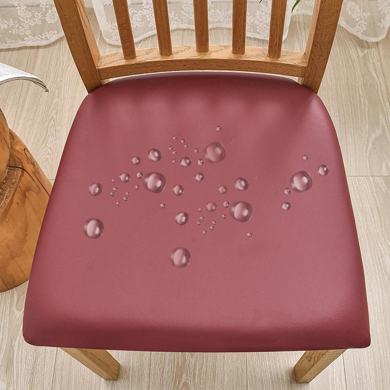 1 Piece Waterproof PU Fabric Stretch Chair Cover Seat Cushion Cover Chair Covers Big Elastic Seat Case For Dining Home Party