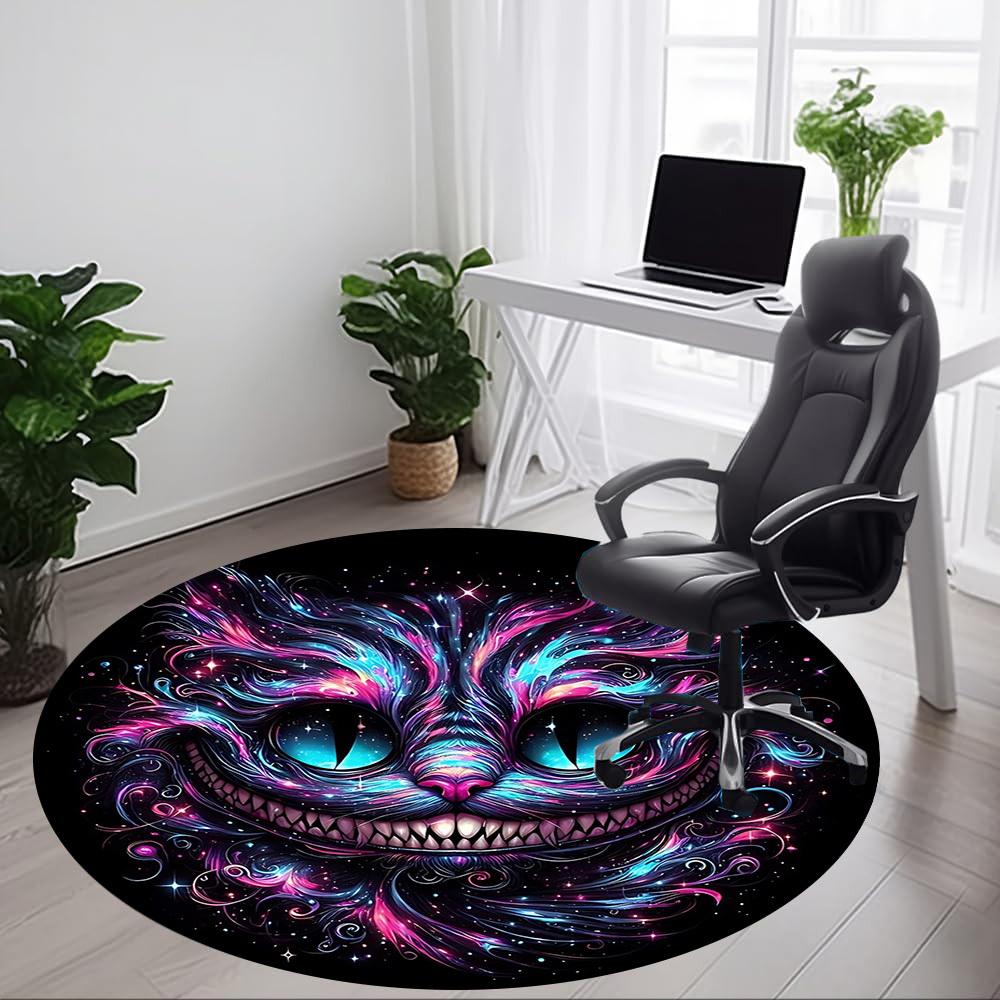 1pc Galaxy Cat Office Round Area Rug, Under Office Chairs Bedroom Living Room Home Decor, Room Deco, Available in Various Sizes