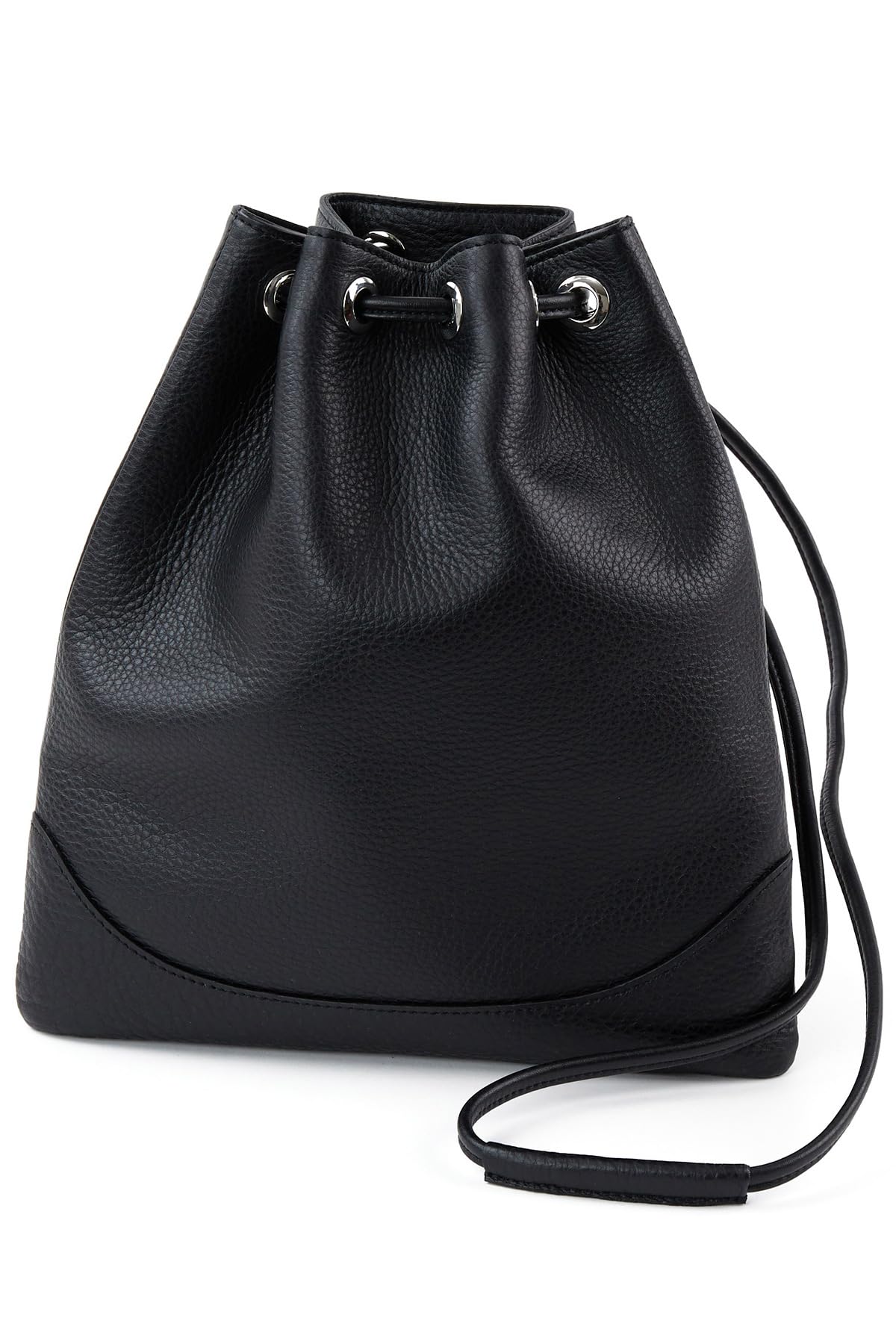

Drawstring bag genuine leather black [Pelle Morvida] PM-MB080-BK чорний