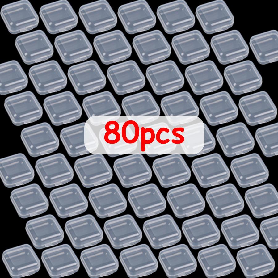 20/40/80pcs 3.5cm Transparent Mini Storage Boxes - Space-Saving Organizer for Jewelry Necklaces Earplugs Household Small Items