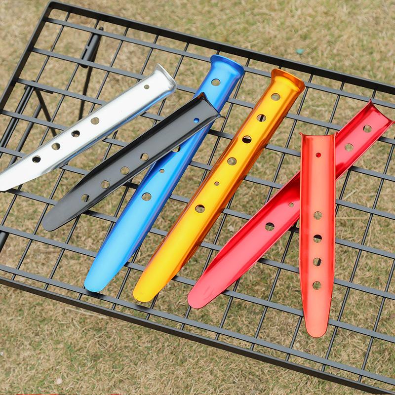 4 Pezzi Picchetti da Tenda a U Picchetti da Neve Picchetti Chiodi 6 Fori per Regolazione Lega di Alluminio Chiodo da Sabbia per Spiaggia Campeggio All'aperto