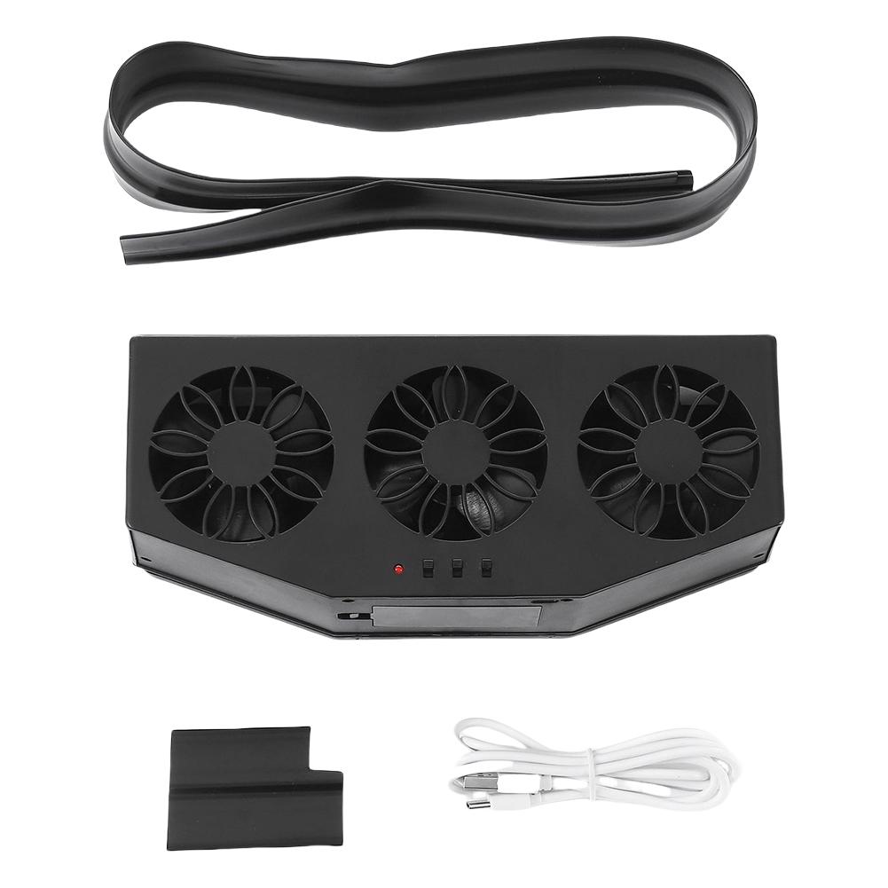Solar Powered Car Exhaust Fan Peculiar Smell Car Window Air Vent Fan USB Powered Auto Ventilation Fan for Vehicles