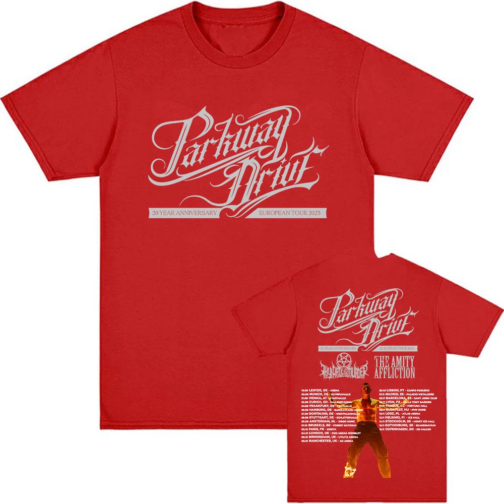 Parkway Drive 20 Year Anniversary European Tour 2025 T-shirt Cotton Short Sleeve Fashion Men Tshirts Unisex Streetwear Print Tee