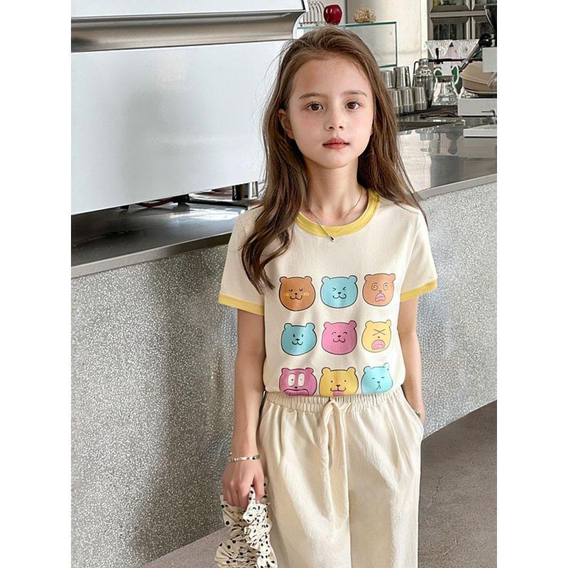 27Home Brand Export Children's Clothing Pure Cotton Printed Kidsren's Short-Sleeved T-Shirt Summer Baby Girl Clothes T-Shirt