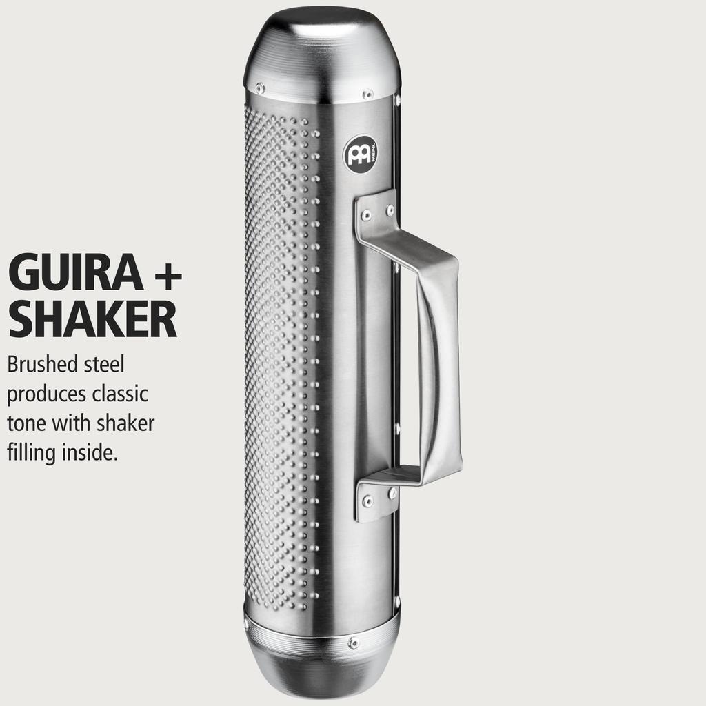 MEINL Percussion Merengue Guira Shaker Stal szczotkowana MGUS1 ABS (z naleśnikiem) []