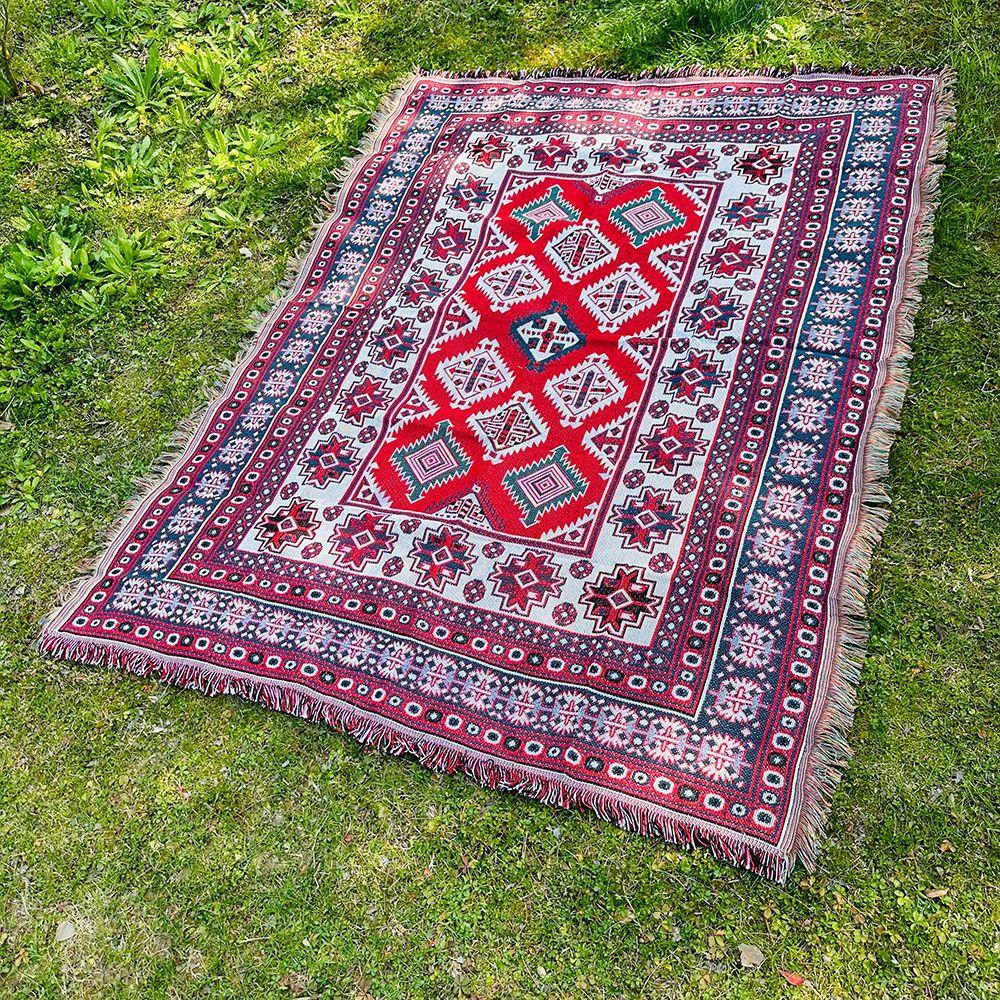 Outdoor Camping Blanket Sofa Blanket Woven Cotton Picnic Blanket Multifunctional Camping Blanket Bohemian Blanket String Blanket