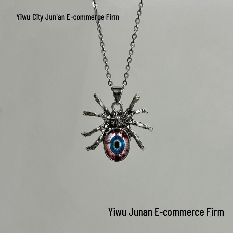 Foreign Trade Gothic Halloween Spider Pendant Necklace