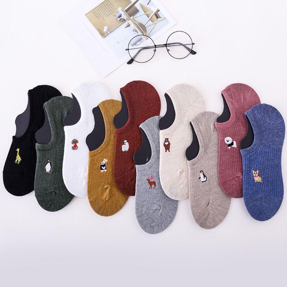 10Pairs Cartoon Sweet Short Socks Animal Invisible Ankle Socks Cute Thin Boat Socks Streetwear