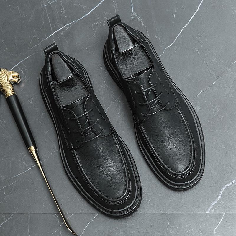 2024 Autumn/Winter Men's Comfortable Leather Lace-up Brogues - Casual British Business Formal Shoes
