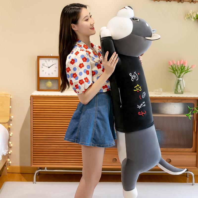 Large Soft Husky Plush Dog Pillow - Comforting Doll for Kids