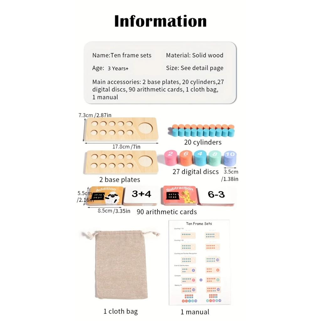Wooden Cognitive Pairing Addition and Subtraction Operations Math Educational Toys Within Ten Enlightenment Learning Aids