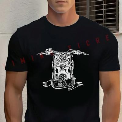 Biker Motorcycle Motorka Design Cotton T-shirt  Unisex Tops