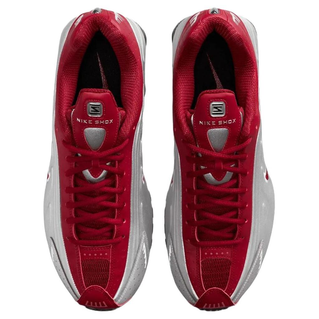 Nike Shox R4 Breathable Running Shoes Men's Silver Red HQ1988-009