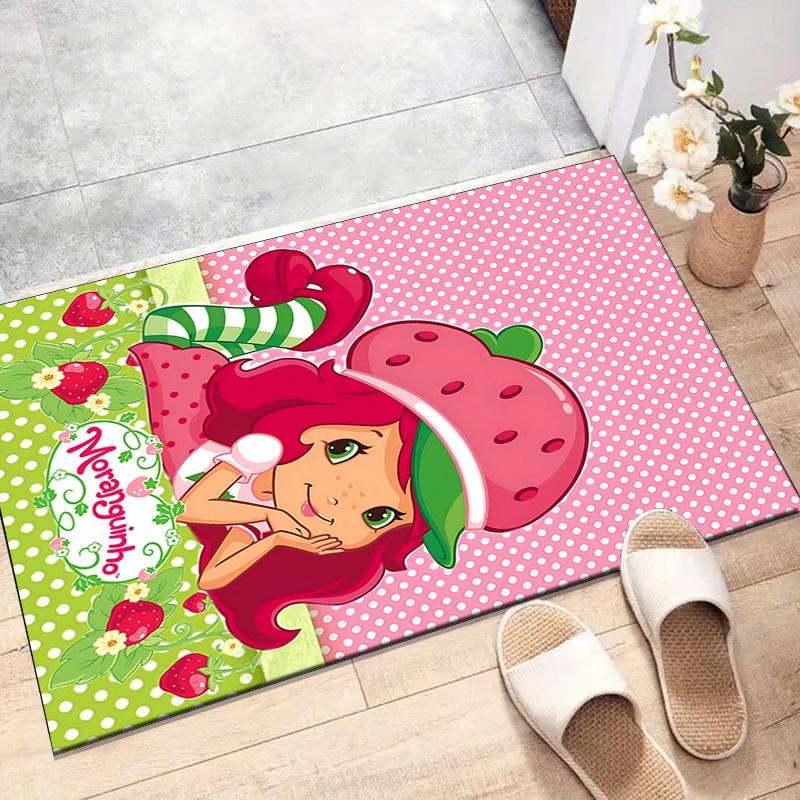 1pc Princess Strawberry (4) Design Printed Area Rug Carpet for Bedroom Living Room Home Decor Rugs Mat Non Slip Mat Rug for Bedside
