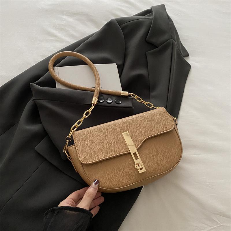 

Модная женская сумка-седло в стиле легкой роскоши, высококачественная наплечная сумка-мессенджер, новинка осени 2025 года, глянцевая маленькая квадратная сумка хаки