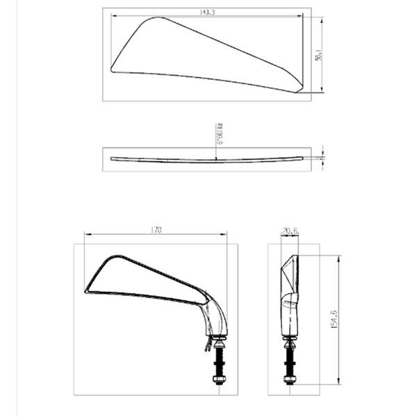 Galvanisierte LED-Rückspiegel-Reflektoren für Harley (1 Paar)