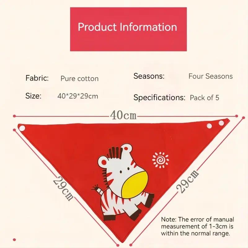 5 stuks Puur Katoen Bandana Waterdichte Slabben Baby Kwijl Handdoek Driehoekige Sjaal Pasgeboren Jongens Meisjes Absorberende Stof Slab Kwijl Sjaal