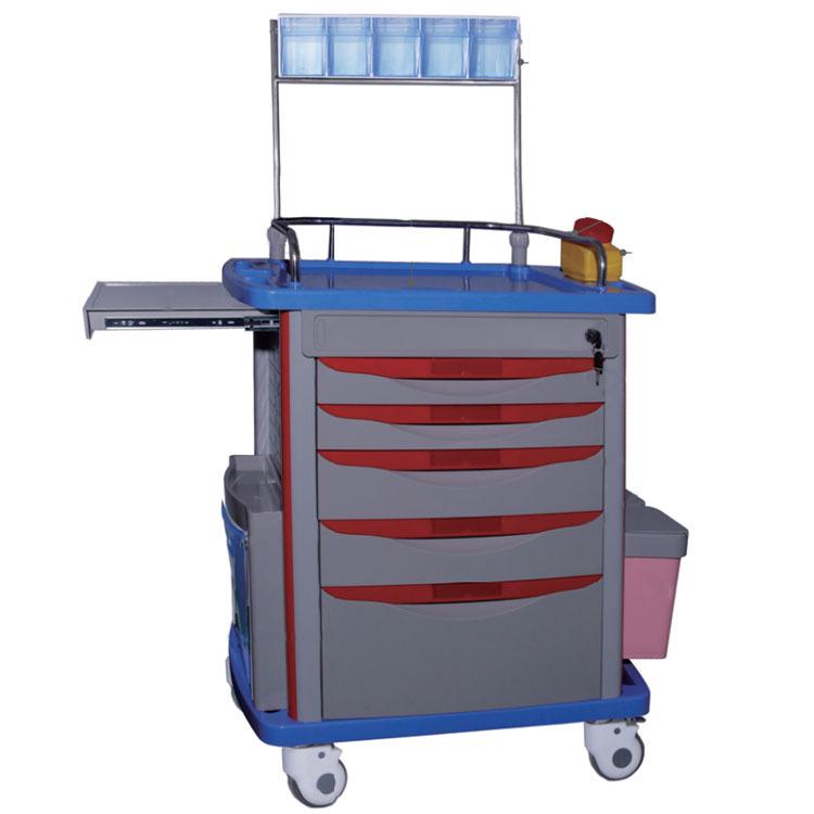 Multifunctional Medical Emergency Crash Cart with Thickened Stainless Steel for Medications