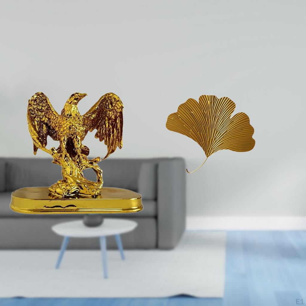 Modern Resin Sculpture with Ginkgo Design Abstract Animal Art Ornament for Home Office Living Room