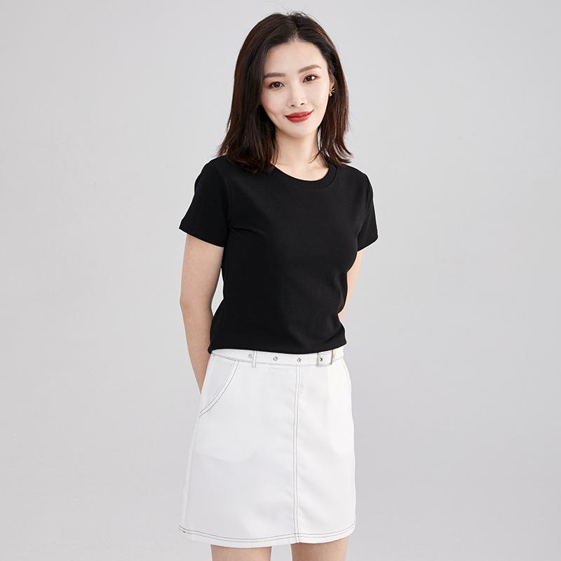 T-shirt a maniche corte a righe stile coreano da indossare sotto girocollo primavera da donna Ins moda donna top ampio taglia grande