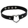 Ludlz Love Heart Adjustable Leather Choker Punk PU Necklace Goth Choker Soft Collar Chain for Women Men Girls 25-26