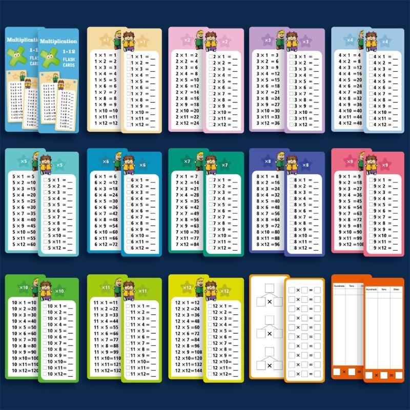 Mathematical Operations Exercise Flashcards Erasable Math Study Cards Kid Early Learning Study Card for Preschooler