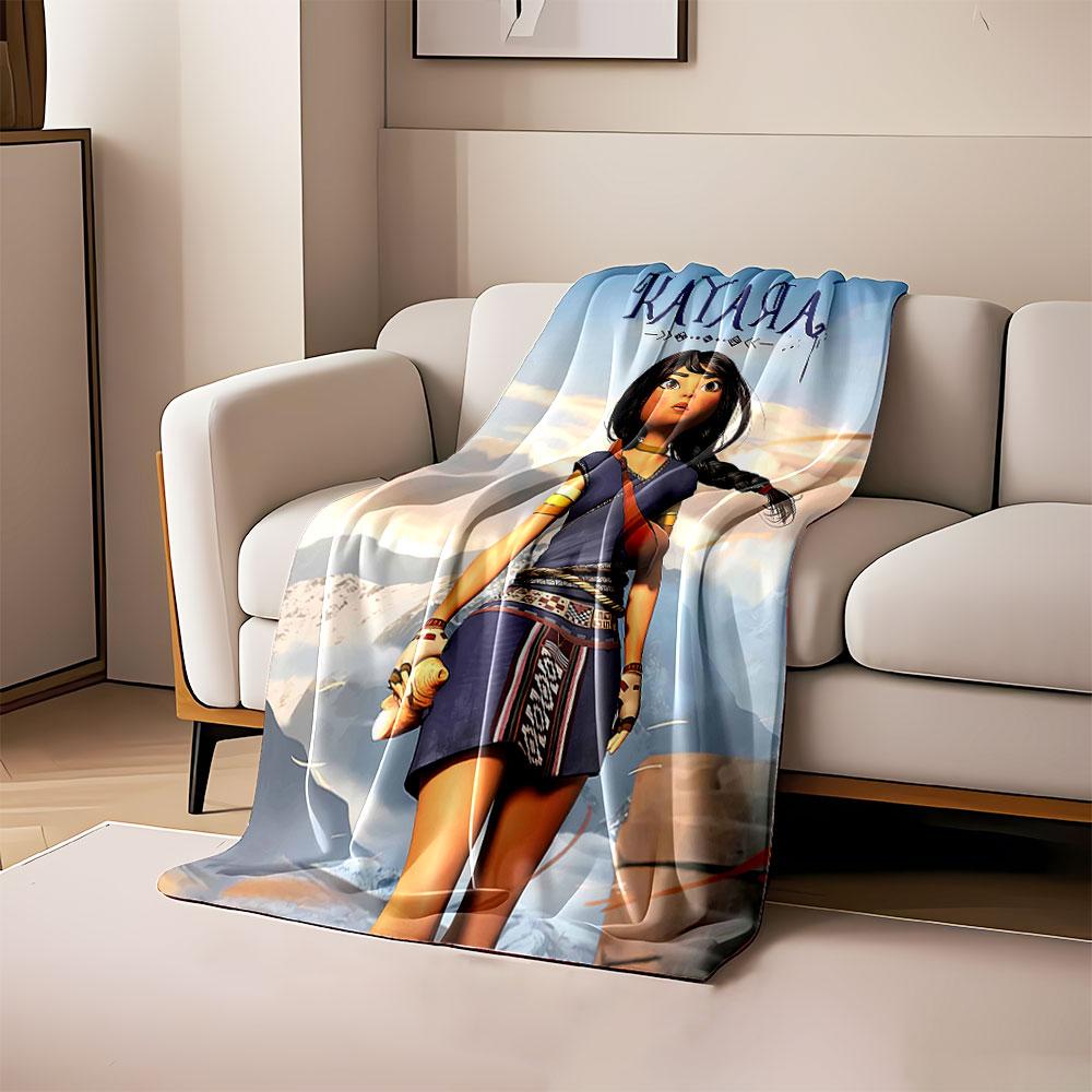 

Geometric patterns in vibrant colors adorn the outfit of the central figure. for all seasons blanket lunch break throw gift 80cm x 120cm