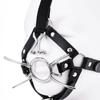 Bdsm Sex Toys PU Leather Slave Face Mouth Gag with Congestion Nose Hook Metal Ring for Woman Men Horse Harness SM