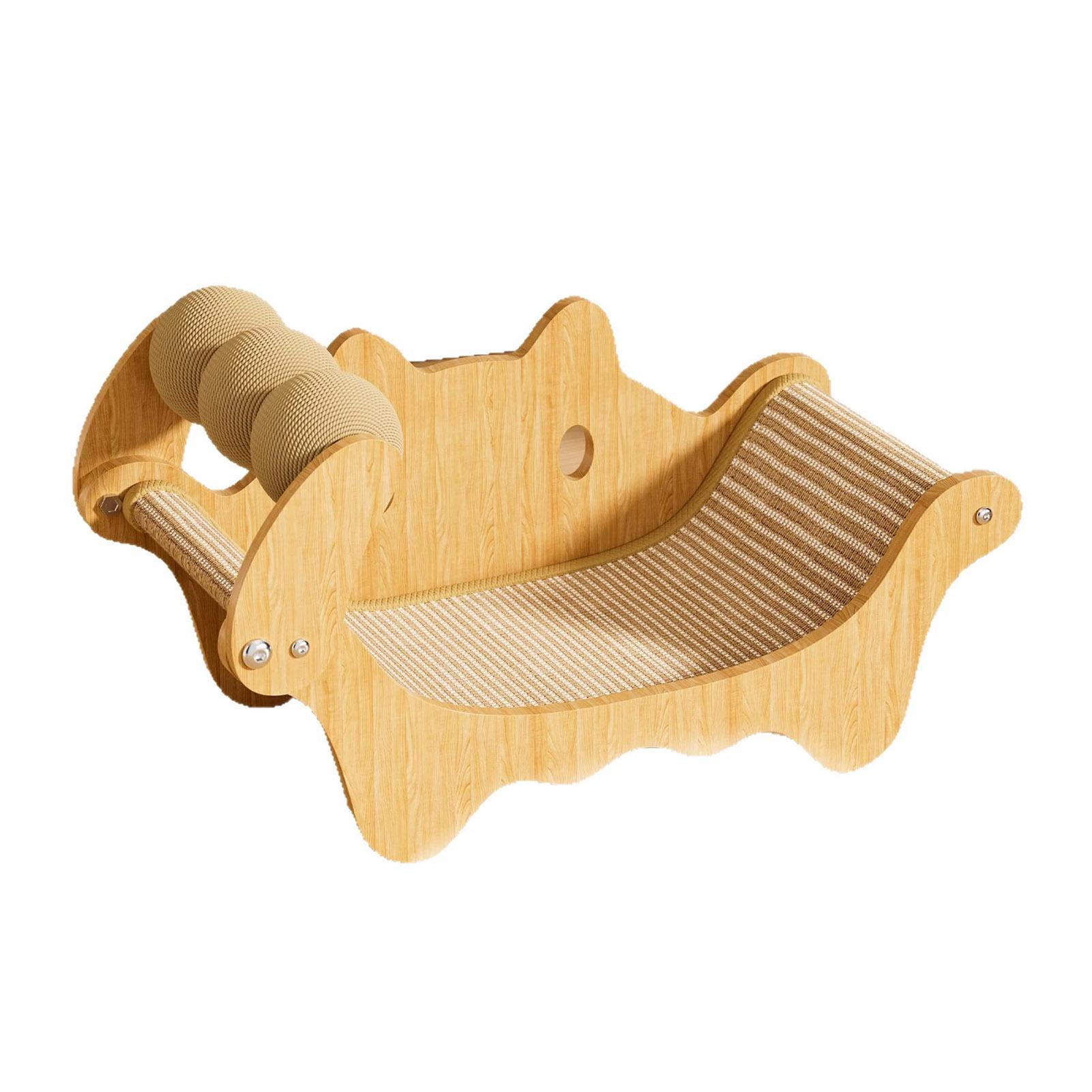 Кошачье кресло-шезлонг Многофункциональная когтеточка-лежанка для кошек Прочная сизалевая конструкция для игр и отдыха кошек