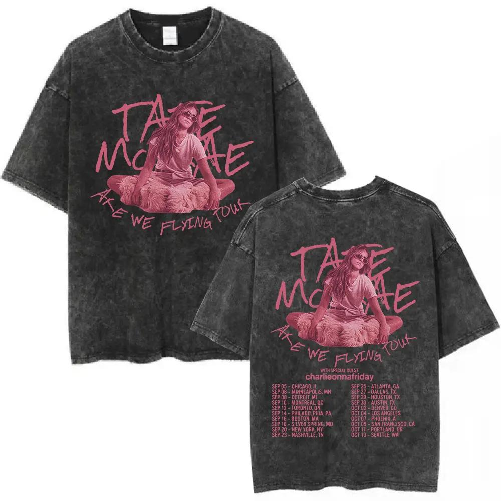 Tate Mcrae Greedy Album Tour Merch T Shirt Men Women Fashion Vintage Washed Short Sleeve Oversized Tshirts 100 Cotton T Shirts