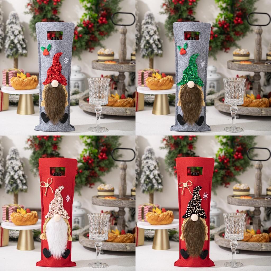 Charming Rudolph Wine Bottle Bags For Christmas Party Decorations In Various Colors