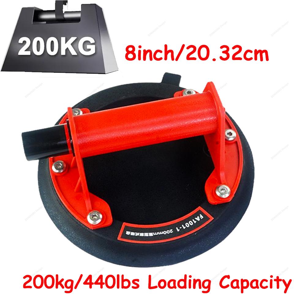 1-2Pcs 8 Inch Vacuum Suction Cup Glass Sucker Loading 200kg Heavy Duty Vacuum Lifter Industry Spreader to Tile Windshield Window
