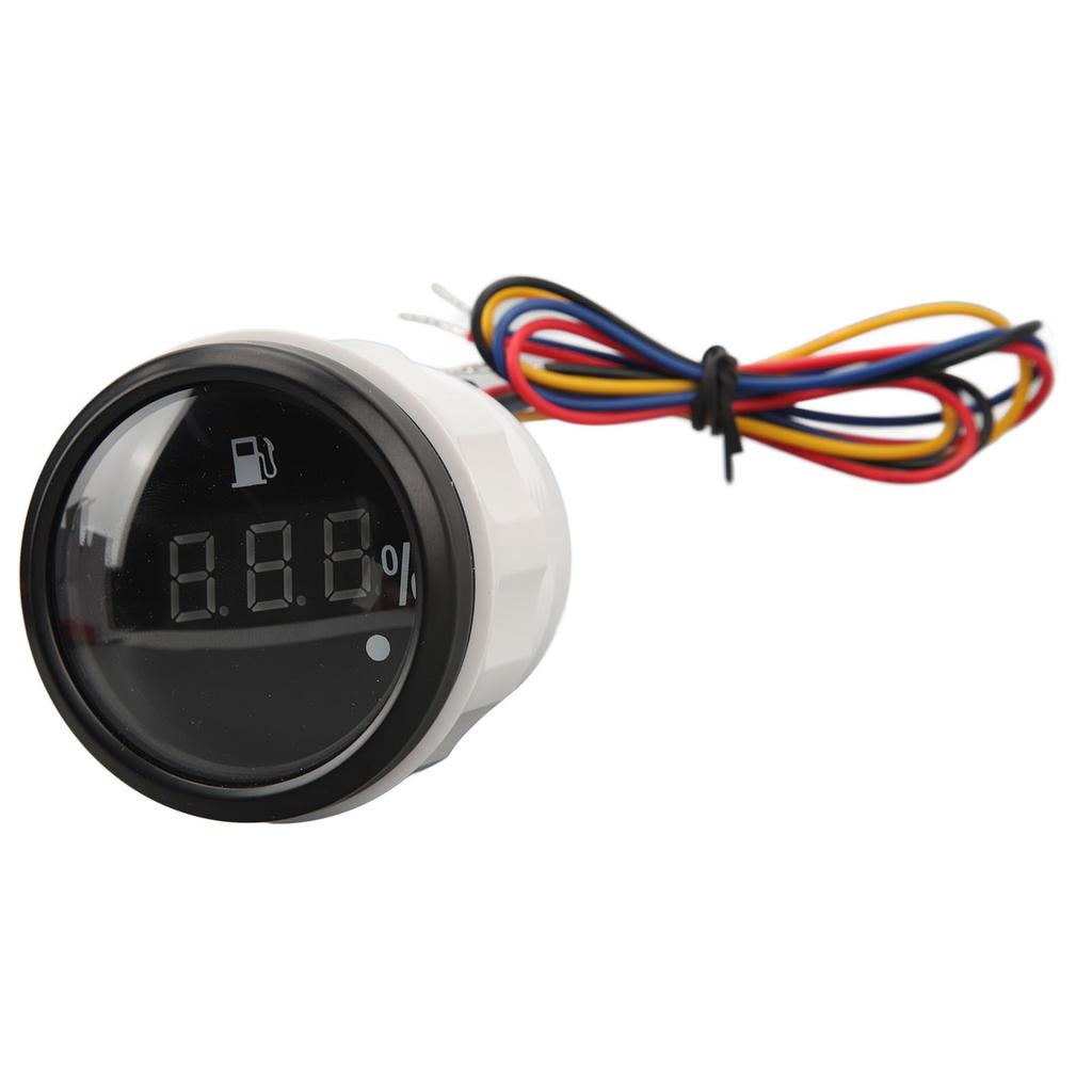 52mm Fuel Level Meter DC 9‑32V Black Disc Black Lid Digital Fuel Gauge for RVs Yachts Fishing Boats