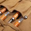 Tool Roll Heavy Duty Waxed Canvas Small Tool Bag Tool Pouch for Chisels Hammer Gouges Pocket Storage Bag Tool Accessory