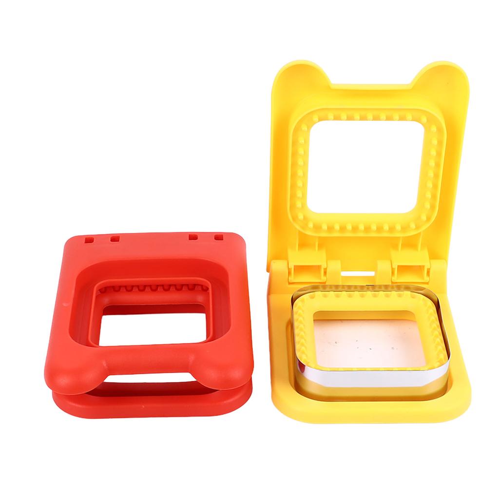 2 Pcs Red and Yellow Square Sandwich Cutter Stainless Steels Sandwich Cutters Set Sandwich Cutting