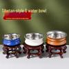 **Stainless Steel Wood Grain Indoor Holy Water Bowl and Decorative Cup Ornament**