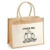 Tote Bag - PLANETEE - I Can't Minimalist - Pink Flamingos - Jute &; Cotton - 21 L, Flat Bottom