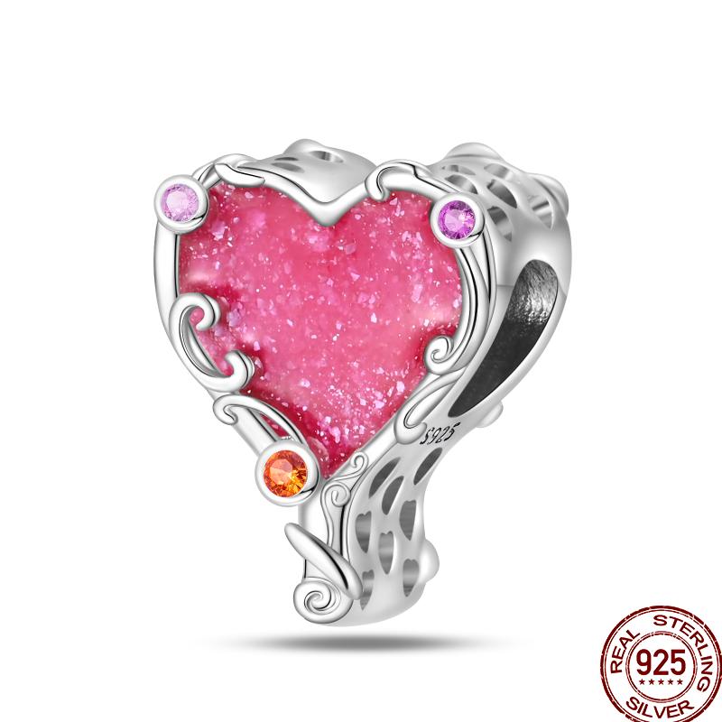 925 Silver Romantic Princess Pink Dress Lipstick Dancing Shoes Charm Beads For 3MM 925 Original Bracelet Jewelry