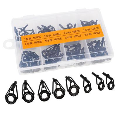 80PCS Fishing Rod Guides Sets Tip Repair Kit Fishing Rod Accessories DIY Building Rod Part
