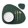 1/4/6 Sets Black Table Placemats and Coasters Oval Shaped Table Mats Pad Kitchen Accessories Place mat for Indoor  Outdoor