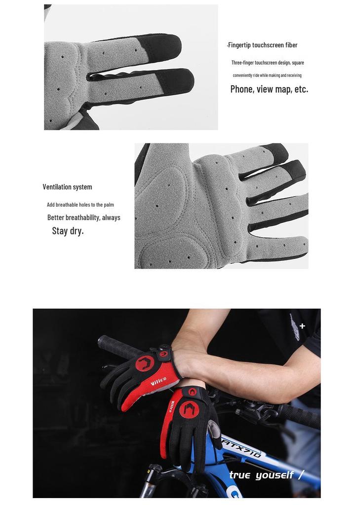 Breathable Men's and Women's Cycling & Motorcycle Touchscreen Gloves