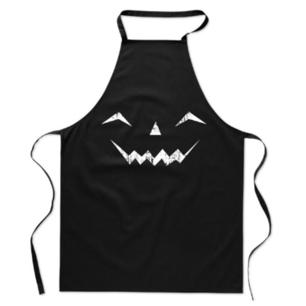 Fartuch kuchenny z nadrukiem halloween straszny śmieszny uśmiech dynia