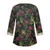 Women's Blouse Casual Loose 3/4 Sleeve Lace Trims Print V Neck Print Tops T-shirts
