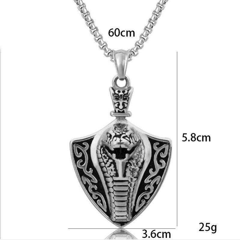 Egyptian Power Cobra King Retro Metal Pendant Men's Fashion Necklace
